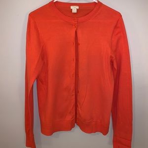 Orange J.Crew Cardigan